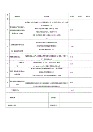 生产经营企业单位安全生产责任制考核表汇编参考模板范本.docx