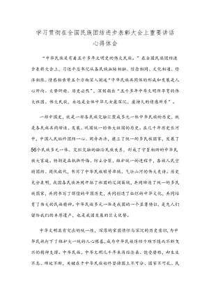 学习贯彻在全国民族团结进步表彰大会上重要讲话心得体会.docx