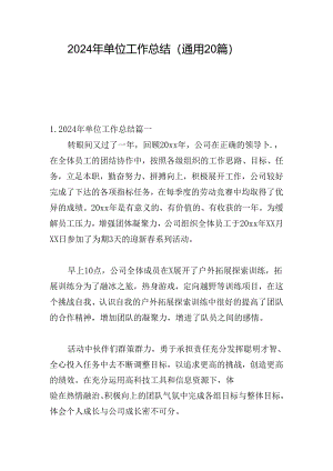 2024年单位工作总结（通用20篇）.docx