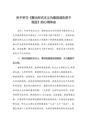 整治形式主义为基层减负若干规定心得感悟学习体会四篇.docx