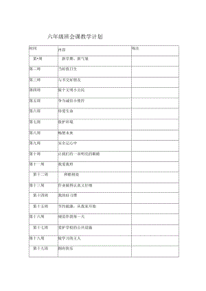 完整六年级班会课教案.docx