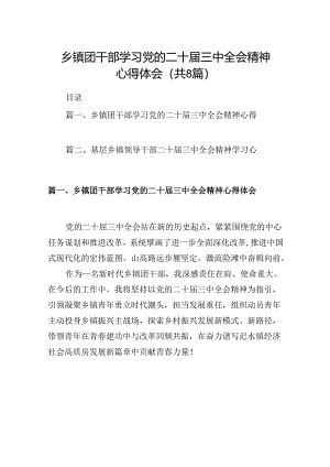 (八篇)乡镇团干部学习党的二十届三中全会精神心得体会（详细版）.docx