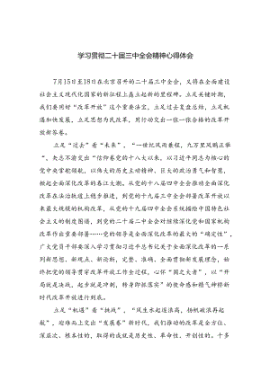 （12篇）学习贯彻二十届三中全会精神心得体会样例.docx