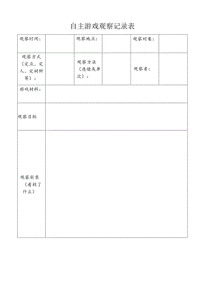 自主游戏观察记录表.docx
