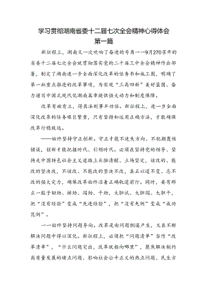 学习贯彻湖南省委十二届七次全会精神心得体会4篇.docx