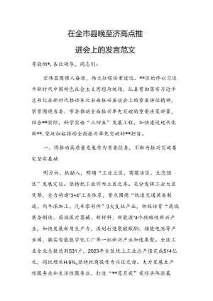 在2024年经济高质量发展重点任务落实推进会上的发言范文.docx