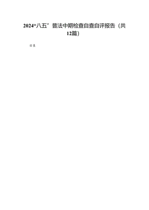 “八五”普法中期检查自查自评报告12篇(最新精选).docx