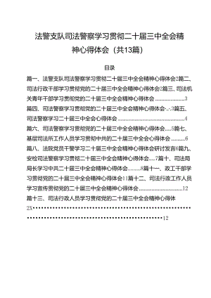 （13篇）法警支队司法警察学习贯彻二十届三中全会精神心得体会（精选）.docx