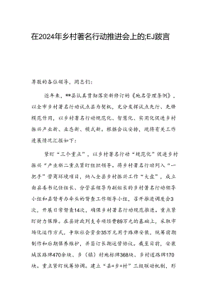 在2024年乡村著名行动推进会上的汇报发言范文.docx