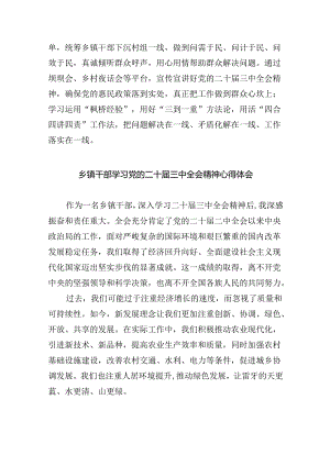 （9篇）乡镇干部学习二十届三中全会精神专题研讨材料（详细版）.docx