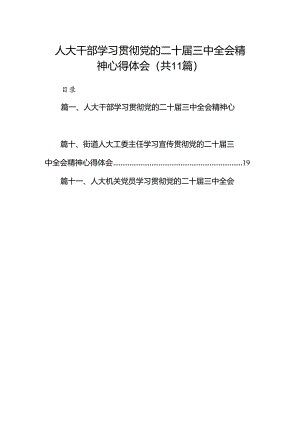 （11篇）人大干部学习贯彻党的二十届三中全会精神心得体会范文.docx