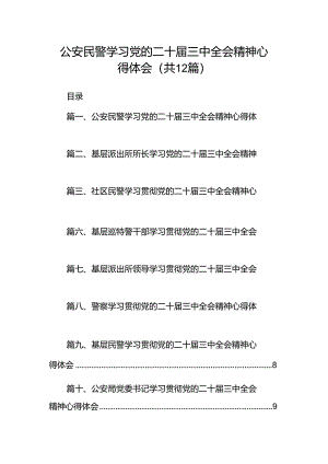 公安民警学习党的二十届三中全会精神心得体会（合计12份）.docx