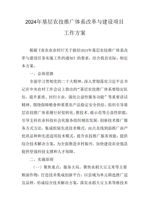 2024年基层农技推广体系改革与建设项目工作方案.docx