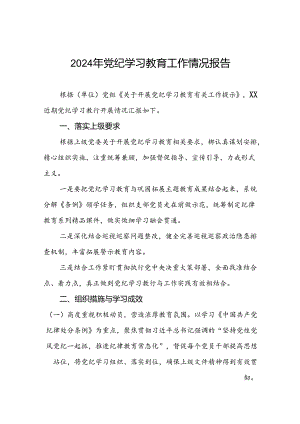 2024年党纪学习教育总结报告最新范文八篇.docx