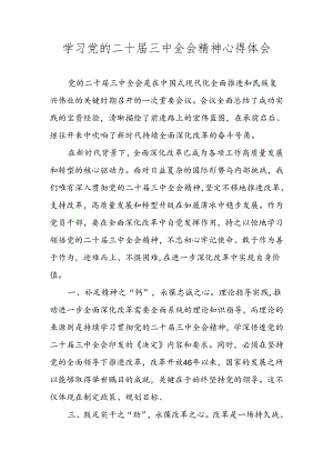 学习党的二十届三中全会精神心得体会 六篇.docx