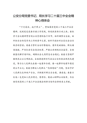 公安分局党委书记、局长学习二十届三中全会精神心得体会.docx