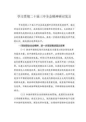 学习贯彻二十届三中全会精神研讨发言.docx