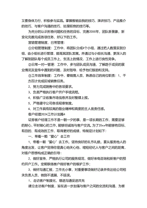 客户经理2024工作计划（30篇）.docx
