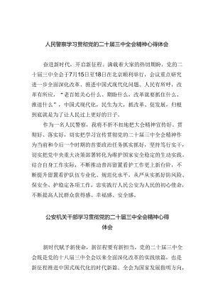 人民警察学习贯彻党的二十届三中全会精神心得体会5篇（详细版）.docx