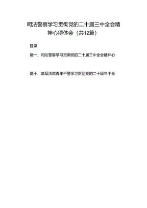 司法警察学习贯彻党的二十届三中全会精神心得体会12篇（精选）.docx