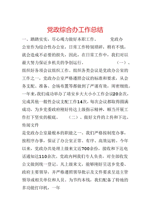 党政综合办工作总结.docx