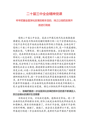 二十届三中全会精神党课.docx