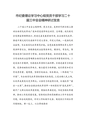 市纪委理论学习中心组党员干部学习二十届三中全会精神研讨发言.docx