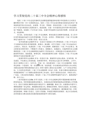 学习贯彻党的二十届三中全会精神心得感悟.docx