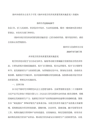 《扬州市低空经济高质量发展实施意见》.docx