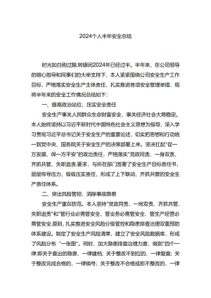 个人上半年安全总结.docx