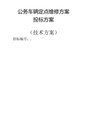 公务车定点辆维修 投标方案（技术方案）.docx