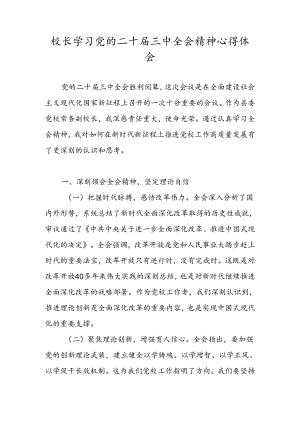 2024年校长、教师学习党的二十届三中全会精神心得体会.docx