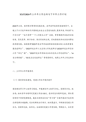 XX镇2024年上半年工作总结与下半年工作计划.docx