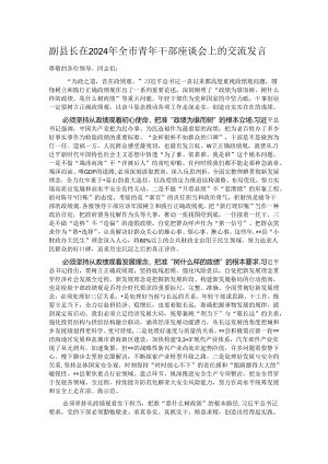 副县长在2024年全市青年干部座谈会上的交流发言 .docx