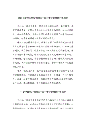 基层刑警学习贯彻党的二十届三中全会精神心得体会（共8篇）.docx