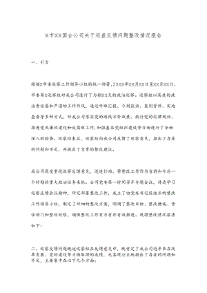 X市XX国企公司关于巡查反馈问题整改情况报告.docx