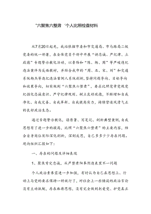 六聚焦六整肃个人对照检查材料.docx