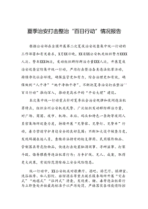 公安推进夏季治安打击整治行动工作简报15篇.docx
