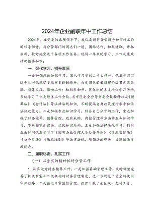 2024年企业副职年中工作总结.docx