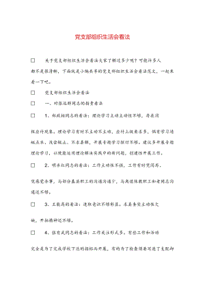 党支部组织生活会意见.docx