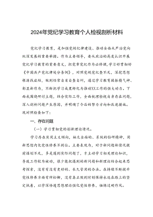 个人检视2024年党纪学习教育专题民主生活会专题检查发言材料17篇.docx