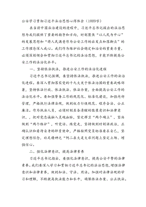 公安学习贯彻法治思想心得体会（1009字）.docx