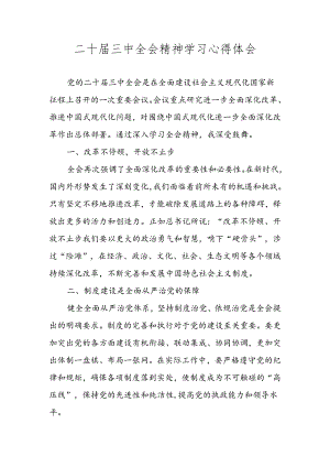 2024二十届三中全会精神学习心得体会 五篇.docx