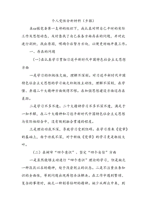 个人党性分析材料(乡镇).docx