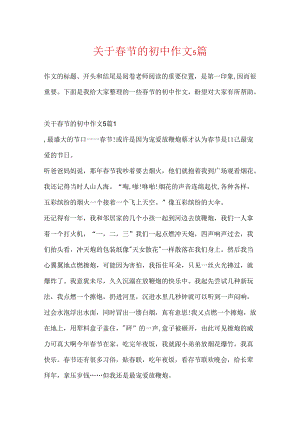 关于春节的初中作文5篇.docx