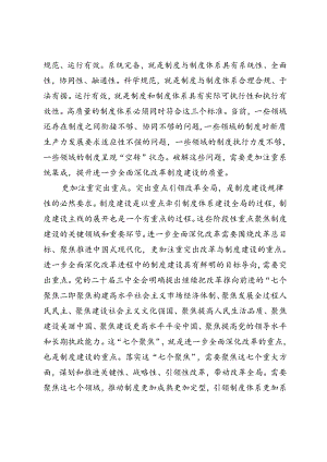 在全市政府办公室系统党的二十届三中全会精神宣讲报告会上的讲稿+传达学习党的二十届三中全会精神会议上的发言讲话提纲.docx