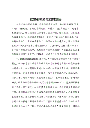 先进村党支部典型事迹材料：党建引领助推强村富民.docx