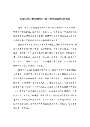副镇长学习贯彻党的二十届三中全会精神心得体会（共8篇）.docx
