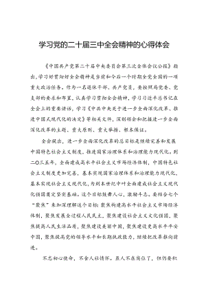 学习党的二十届三中全会公报心得体会六十篇.docx