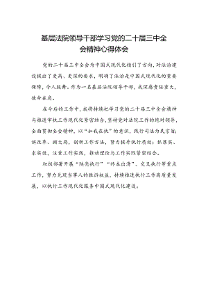 基层法院领导干部学习党的二十届三中全会精神心得体会.docx